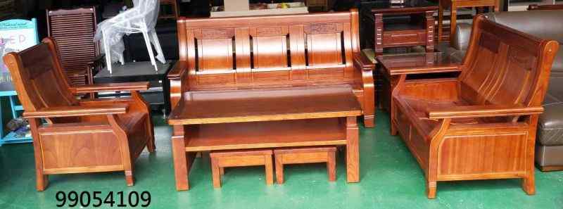 全新/庫存 柚木色木組椅 實木沙發組 木製沙發組 客廳木組椅